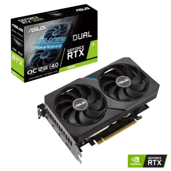 ASUS Dual GeForce RTX 3060 V2 OC Edition 12GB GDDR6 Graphics Card